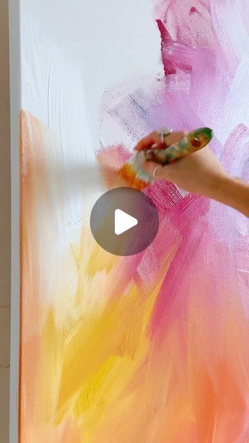 Abstract Art Techniques Tutorials, Simple Paintings Abstract, Abstract Designs Ideas, Colourful Paintings Abstract, Blend Acrylic Paint Tutorials, Canvas Painting 4×4, Acrylic Painting Living Room, Blended Acrylic Painting, How To Paint An Abstract Canvas