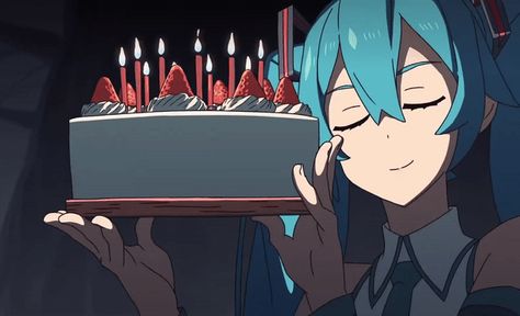 Happy birthday to lonely me... Happy Gifs Cute Anime, Hatsune Miku, Happy Birthday Banner Discord, Happy Birthday Pfp Anime, Vocaloid Gif Banner, Happy Birthday Banner Aesthetic, Hatsune Miku Banner Gif, Birthday Pfp Funny, Birthday Anime Aesthetic