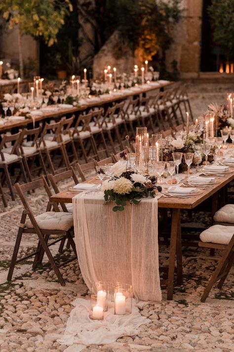 An Italian Wedding at an Ethereal Sicilian Village - The Lane Sicilian Wedding Theme, Wedding Dinner Table Setting, Wedding Cermony, Italian Wedding Themes, Sicilian Wedding, Sicily Wedding, Barn Wedding Reception, Earthy Wedding, Wedding Notes