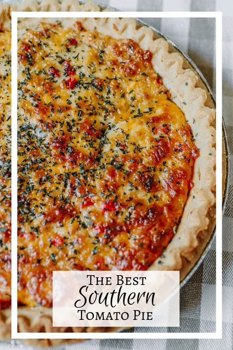 The Best Southern Tomato Pie Quiche, Tomato Pie Recipe Easy, Homemade Pimento Cheese Recipe, Pimento Cheese Recipe, Southern Tomato Pie, Tomato Pie Recipe, Homemade Pimento Cheese, Tomato Dishes, Fresh Tomato Recipes