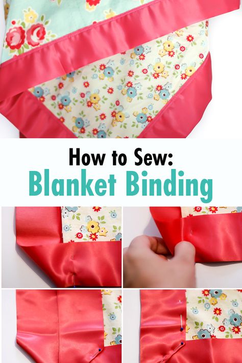Couture, Patchwork, Baby Blanket To Sew, Satin Blanket Binding Tutorial, How To Sew Baby Blanket, Sew Blanket, Satin Blanket, Baby Blanket Tutorial, Diy Baby Blanket