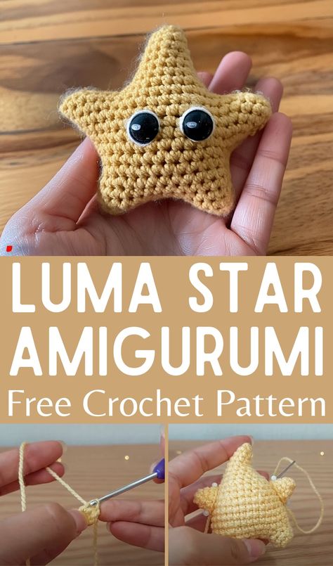 Crochet Luma Star Amigurumi Amigurumi Patterns, Crochet Stuffed Star, Crochet Luma, Amigurumi Tutorial Step By Step, Luma Star, Star Amigurumi, Crochet Monkey Pattern, Star Crochet, Crochet Monkey