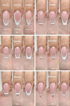 French Manicures, Quartz Nails, Acrylic Nails At Home, Nagel Tips, Girly Acrylic Nails, Diy Acrylic Nails, Quartz Nail, Gel Nails Diy, Makijaż Smokey Eye