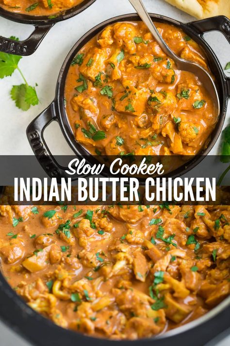 Healthy Protein And Veggie Dinner, Crockpot Indian Chicken Recipes, Chicken Cauliflower Crockpot, Diced Chicken Slow Cooker Recipes, Coconut Curry Chicken Slow Cooker, Chicken Broth Uses Meals, Crockpot Indian Butter Chicken, Crock Pot Healthy Recipes Clean Eating, Mediteranian Crockpot Recipes