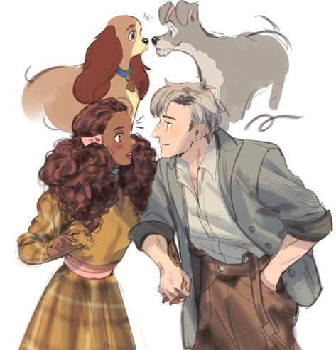 Disney Facts, Disney Characters As Humans, Lady And Tramp, Cartoon Characters As Humans, Disney Collector, Cartoon As Anime, Anime Expo, Disney Artwork, Art Disney