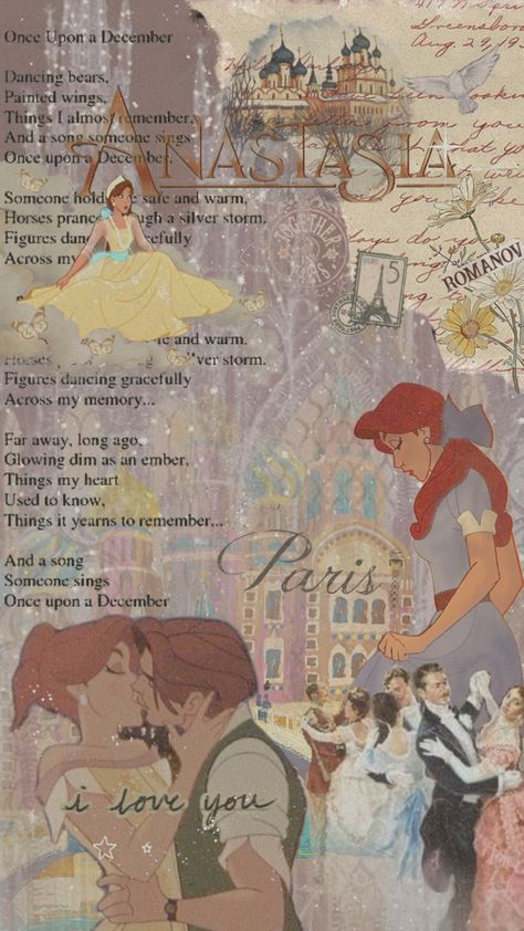 I really like how this turned out #anastasia #anastasiamovie Anastasia Wallpaper, Dimitri Anastasia, Anastasia Disney, Anastasia Fanart, Anastasia Movie, Disney Romance, Disney Eras, Movie Collage, Romantic Wallpaper