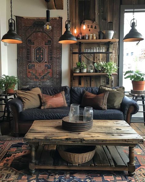 How to Blend Modern and Rustic with Industrial Farmhouse Decor • 333+ Art Images Industrial Glam Decor, Modern Farmhouse Living Room Inspiration, Modern Industrial House, Contemporary Farmhouse Decor, Rustic Industrial Living Room, Industrial Farmhouse Living Room, Inspiring Lifestyle, Industrial Decor Living Room, Tan Living Room