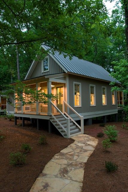 Tiny House Plans Small Cottages, Small Rustic House, Small Cottage Designs, Cottage House Exterior, Small Cottage House Plans, Rustic House Plans, Small Cottage Homes, Rustic Exterior, Cottage Plan