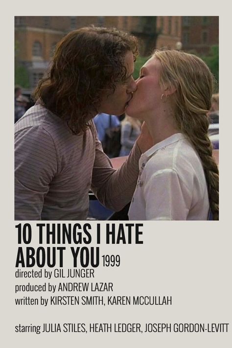 Rom Com Movie Aesthetic, Movie Poster Aesthetic Room, Movie Vintage Aesthetic, 10 Things I Hate About You Polaroid, Kat Stratford Poster, As You Are Movie Poster, Aesthetic Movies Posters, 10 Things I Hate About You Movie Poster, 90 Movies Aesthetic