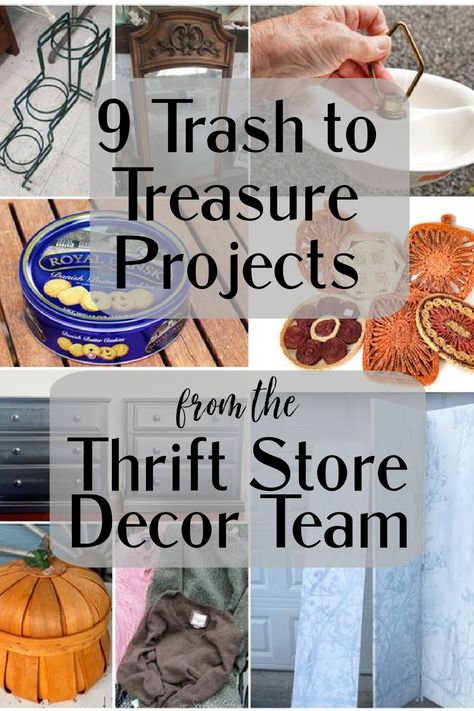 thrift store, decor team, trash to treasure, upcycle projects, recycle, renew, restore Upcycling, Old Tins Repurposed, Diy Trash To Treasure Ideas, Small Upcycle Projects, Trash To Treasure Christmas Diy Ideas, Easy Upcycling Ideas, Thrifted Home Decor Aesthetic, Thrift Store Upcycle Decor Diy Projects, Trash To Treasure Ideas Thrift Store Finds