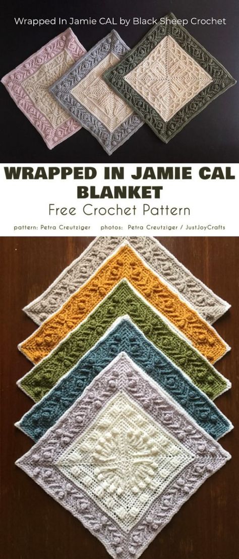 Best Blanket CAL for Crochet Square Lovers Free Patterns | Your Crochet Amigurumi Patterns, Advanced Crochet Blanket Patterns, Crochet Square Patterns Free, Crochet Cal Patterns, Modern Granny Square Crochet, Cal Blanket, Crochet Cal, Crochet Blanket Edging, Granny Square Haken