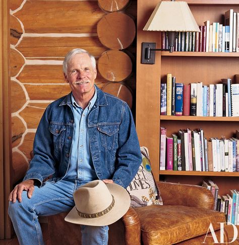 Ted Turner's Vermejo Park Ranch in New Mexico | Architectural Digest Mexico, Ted Turner, Happy Facts, Leaded Glass Door, Ralph Lauren Bedding, Dream Of Jeannie, Brain Development, Will Turner, Stone House