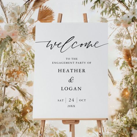 Rustic Welcome To The Engagement Party Welcome Foam Board Welcome To Engagement Party Sign, Welcome Sign Engagement, Engagement Party Welcome Sign, Engagement Welcome Sign, Gold Engagement Party, Engagement Party Signs, Engagement Signs, Party Welcome Sign, Sweet Rain