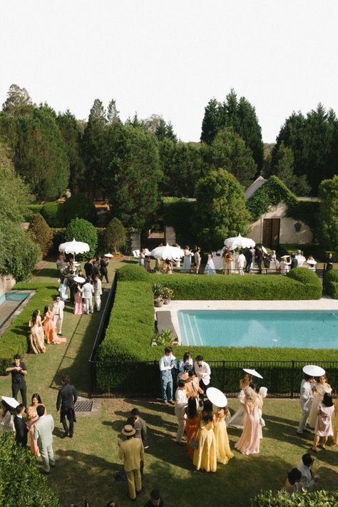 This Bride Wore Six Dresses For Her French Riviera-Inspired Wedding Weekend - Vogue Australia Europe Wedding Aesthetic, European Countryside Wedding, First Dance Dress, Modern Wedding Arch, Marquee Lighting, Wedding Reception Cocktail, Wedding Reception Cocktail Hour, Reception Cocktail, French Riviera Wedding