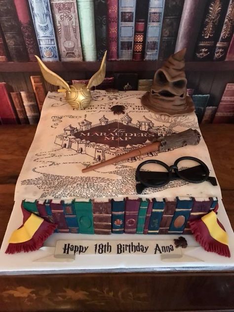 Harry Potter Birthday Cake. Ty Coffi Cakes Pastel, Harry Potter 18th Birthday Cake, Harry Potter Sheet Cake Ideas, Harry Potter Sheet Cake, Harry Potter Cakes Birthday, Jungle Birthday Cakes, Harry Potter Birthday Cake, Ideas Cumpleaños, Book Cake