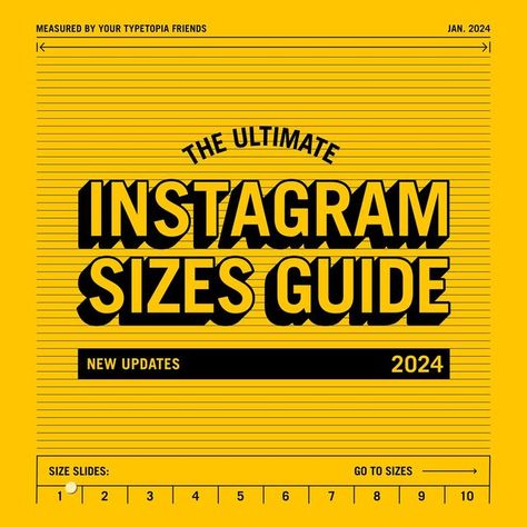 Typetopia on Instagram: "Meet the 2024 Instagram Sizes Guide. A renewed guide with all sizing updates from last year until now. Always nice to keep around so you don’t have to search for the right sizes every time, am I right? This Sizes Guide will help you prepare, export and post your content the right way so it gets seen in the quality it deserves. Don’t forget to let us know if you have any questions. Enjoy it y’all!" Ux Trends, Logo Design Agency, Guide Design, Social Media Sizes, Social Media Guide, Design Guidelines, Social Ads, Latest Instagram, Ui Inspiration