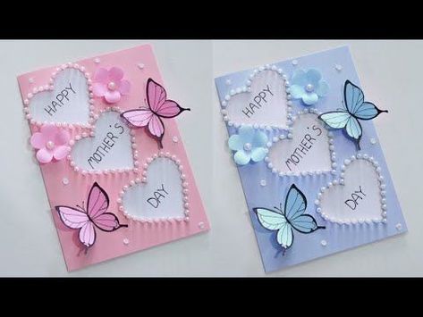 Mothers Day Cards Craft Ideas, Mother's Day Cards Crafts, Happy Mother's Day Card By Kids, Mother Day Card Handmade, Mother's Day Card Ideas Cute, Diy Happy Mothers Day Cards, Happy Mother's Day Art And Craft, Mother's Day Card Craft Ideas, Paper Craft For Mothers Day