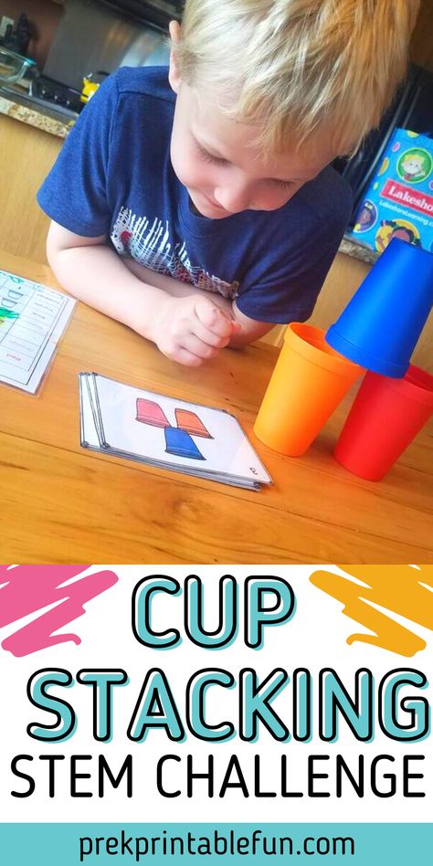 Structure Activities For Preschoolers, Tk Steam Activities, Stem Cup Stacking Challenge, Iguanas, Montessori, Steam For Preschoolers Ideas, Cup Stacking Stem Challenge, Steam Lessons Kindergarten, Engineer Activities For Preschool