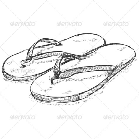 Vector Sketch Slippers - Man-made Objects Objects Disney Characters Genderbend, Perspective Drawing Architecture, Seni Vintage, Shoe Sketches, Realistic Pencil Drawings, Pen Art Drawings, Object Drawing, Industrial Design Sketch, Shoes Drawing