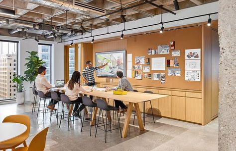 Office Interior Design, Tailor Workshop, Hardwood Table, Architects Office, Collaboration Space, Workplace Design, Architect Design, Lounge Areas, Common Area