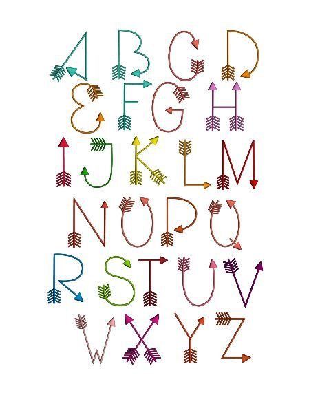 Tipos de letras 56 Abc Lettering, Arrow Font, Embroidery Machine Ideas, Geometric Alphabet, Woodland Alphabet, Alphabet Designs, Tattoo Painting, Journal Fonts, Alfabet Letters