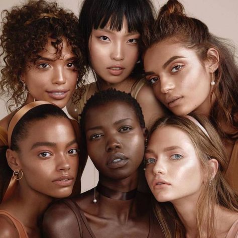 women of all races Assymetrical Face Aesthetic, Feminism Photos, Skin Perfection, Black Woman White Man, Foto Langka, Stil Retro, Girl Squad, Nalu, Colour Brown