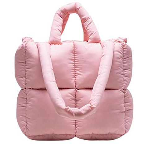 MadGrandeur Puffer Tote Bag Women's Glossy Quilted Puffy Tote Bag Down Padded Shoulder Bag Cute Handbag Aesthetic Handbag Chic Quilts, Sacs Design, Nylon Handbag, Quilted Tote Bags, Cute Handbags, Handbags Casual, Quilted Totes, Bags Aesthetic, Vintage Purses