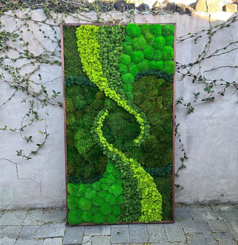 Bedroom Moss Wall, Moss Flower Wall, Moss Wall Art Bedroom, Moss Picture Wall Art, Moss Accent Wall, Preserved Moss Art, Moss Wall Art Diy How To Make, Moss Arch, Moss Decor Ideas