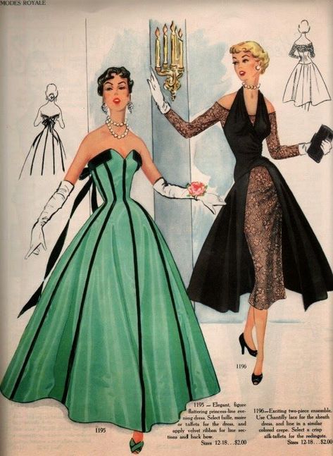Vintage Fashion Sketches, Istoria Modei, Mode Retro, 1950’s Fashion, 1950 Fashion, Fashion Illustration Vintage, Fifties Fashion, Look Retro, Vintage Dress Patterns