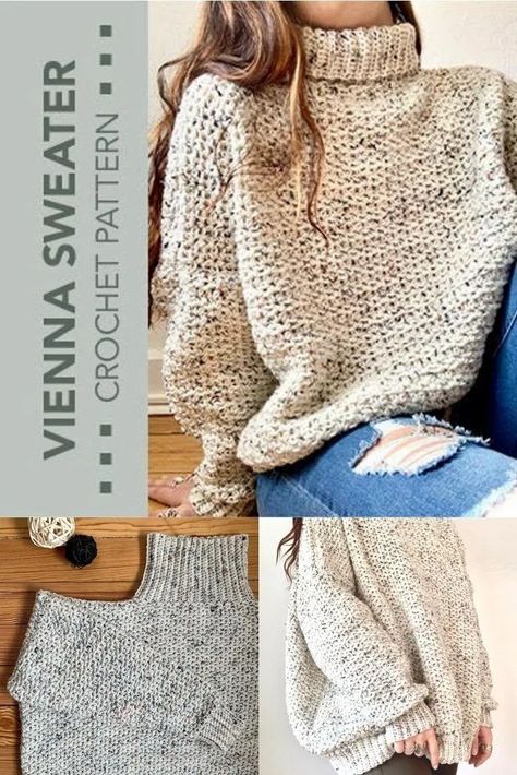 Crochet Jumper, Crochet Sweater Pattern Free, Diy Vetement, Clothing Patterns Free, Crochet Clothes Patterns, Crochet Cardigan Pattern, Chunky Crochet, Sweater Crochet Pattern, Crochet Stitch