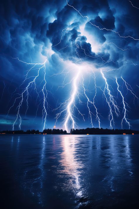 Lightning Photo Blue Thunder Aesthetic, Storm Sorcerer Aesthetic, Lightning Powers Aesthetic, Thunder Background, Thunder Photo, Lightning Aesthetic, Lightning Painting, Lightning Sky, Lightning Background