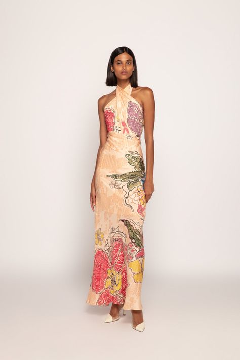 Dresses – kiska studios Haute Couture, Bandhani Print, Dorothy Dandridge, Guest Attire, Standard Dress, Wedding Attire Guest, Style Maxi Dress, Halter Style, Guest Outfit