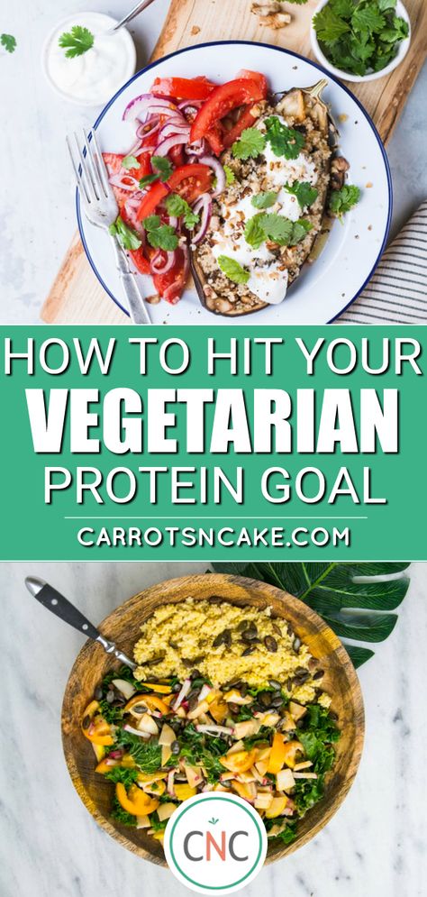 How to hit your protein goal on a vegetarian diet Vegetarian Macro Friendly Recipes, Macro Vegetarian Recipes, Balanced Vegetarian Meal, Vegetarian Macros, High Protein Vegetarian Diet, Vegetarian High Protein, Macro Diet, Vegetarian Party Food, Balanced Eating