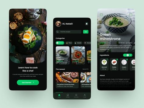 Book Mobile, Mobile Restaurant, Recipe Book Design, Restaurant App, Healthy Apps, Ux Kits, Best Ui Design, Recipe App, Cooking Design