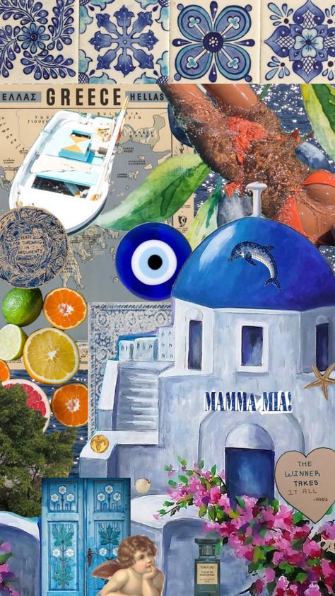 Greece #greece #summer #greek Greece Coast Aesthetic, Greece Fashion Mood Board, Greece Homecoming Theme, Greece Map Illustration, Greece Aesthetic Wallpaper Laptop, Card Postal Ideas, Greece Wallpaper Aesthetic, Mediterranean Aesthetic Wallpaper, Greek Asthetic