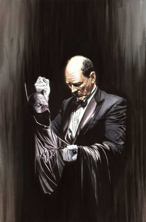 alex ross | Alex Ross - Alfred Pennyworth - Tapiture Batman Art, Alex Ross, Art Dc Comics, Univers Dc, Arte Dc Comics, Im Batman, Batman Universe, Damian Wayne, Batman Family