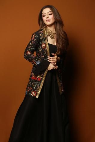 Shop for Samatvam by Anjali Bhaskar Black Habutai Silk Embroidered Jacket Lehenga Set for Women Online at Aza Fashions Shrugs Suits Design, Couture, Party Wear Jacket For Women, Lehnga With Jacket Blouse Designs, Jacket Outfit Women Indian, Black Shrug Outfit Indian, Lehnga With Jackets, Indo Western Jackets For Women, Suits With Jackets Indian