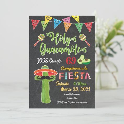 Mexican Party Invitation, Mexican Fiesta Birthday Party, Mexican Birthday Parties, 40th Birthday Party Decorations, Fiesta Birthday Party, Mexican Birthday, Fiesta Theme Party, Mexican Party Theme, 40th Birthday Decorations