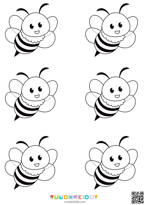 Nice Bee Templates, printable on WUNDERKIDDY for free, are meant to develop imagination, creativity, and fine motor skills by children at preschool age. In the set there are printable bee templates that can be used in kindergarten or at home as game elements, indoor decoration or handicrafts. Let your child choose a bee that he/she likes and help to cut out printable bee templates along the outline. Then ask your child to color the bee by his/her preference and decorate a room. Instead of usu... Bees Template Free Printables, Bee Template Free Printables Clip Art, Printable Bee Template, Printable Bee Images, Free Printable Bees, Free Printable Bee Template, How To Draw Bumble Bee, Free Bumble Bee Printables, Bumble Bee Coloring Page