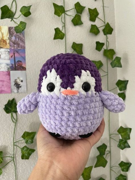 Crochet Penguin Plushie Stuff Animal Soft Purple Penguin Crochet toys patterns free amigurumi #crochettoyspatternsfreeamigurumi #crochet #crochettoy #crochetpattern #crochetpatterns 1.196 Amigurumi Patterns, Toys Quotes, Penguin Plushie, Purple Penguin, Crochet Toy Patterns, Penguin Crochet, Crochet Penguin, Butterfly Tutorial, Crochet Toys Free Patterns