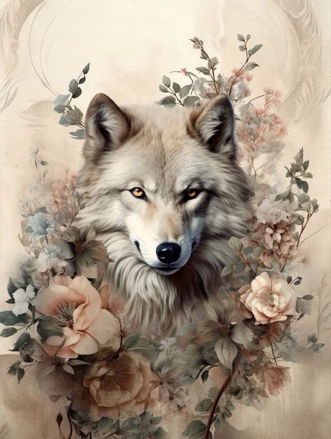 ThetaCursed | A Wolf Surrounded by Flowers Wolf Pack Art, Wolf Cut 360, Clawdeen Wolf Costume, Astethic Pictures, Wolf Puppy, Wolf Life, Different Types Of Animals, Wolf Costume, Wolf Hybrid