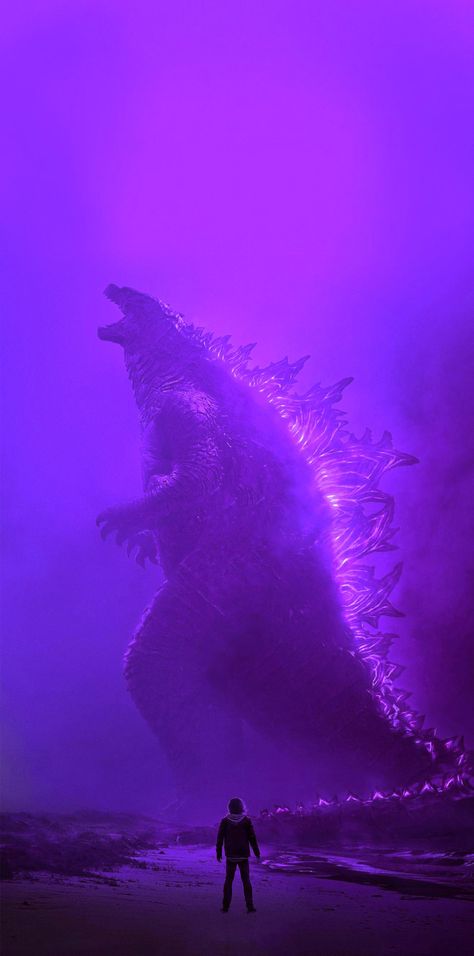 Godzilla KOTM Poster Color Variant Textless Nature, Wallpapers, Northern Lights, Godzilla Poster, Legendary Godzilla, Poster Color, Poster Colour, King Kong, Godzilla