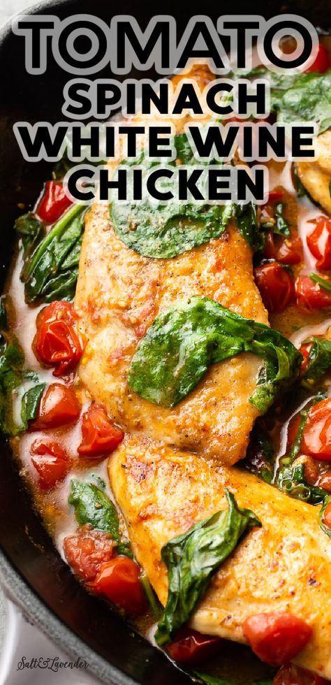 Crockpot Recipe With Spinach, Essen, Grilled Chicken Tomato Spinach, Chicken With Spinach Recipes Healthy, Chicken Tomato Spinach Recipe, Chicken Spinach Tomato Recipe Healthy, Chicken Tenders Spinach Recipes, Chicken Tomato Peppers Recipe, Ww Chicken And Spinach Recipes