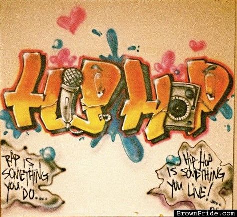 90s Hip Hop Graffiti, Alternative Hip Hop Aesthetic, Hiphop Graffiti Art Hip Hop, Hip Hop Culture Art, Hip Hop Painting, Music Graffiti Art, 90s Hip Hop Art, Gangsta Graffiti, 90s Graffiti