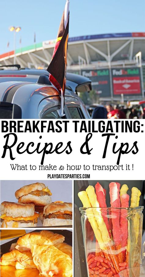 Morning games call for an easy brunch inspired tailgate. Find out the best kegs and eggs football tailgate recipes and learn tips for the best tailgate from start to finish! http://playdatesparties.com/tailgating-in-style/ Kegs N Eggs Party, Morning Tailgate Food Brunch, Brunch Tailgate Food Breakfast Ideas, Breakfast Ideas For Tailgating, Tailgate Breakfast Food Make Ahead, Brunch Tailgate Ideas, Tailgating Breakfast Ideas, Morning Tailgate Ideas, Tailgate Brunch Food