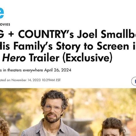 Unsung Hero on Instagram: "You heard it here first! 📣 The official UNSUNG HERO trailer is now yours for the watching. Thank you to @people and @tmcardle27 for helping us spread the word! 🎞️👨‍👩‍👧‍👦 Pop over to the @people link in our bio to take a look. And be sure to mark your calendars for what we’re calling “Family Day at the Theater” April 26, 2024! #UnsungHeroMovie 🎥" Journey To Bethlehem, For King And Country, Unsung Hero, The Theater, King And Country, Christian Artists, Family Stories, April 26, Family Day