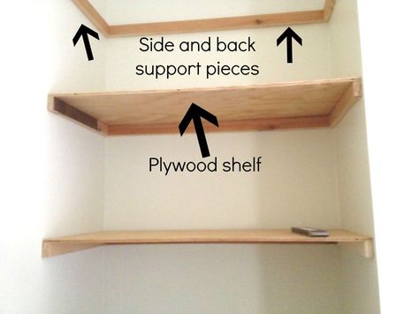 DIY Floating Shelves Tutorial by Designer Trapped in a Lawyer's Body {www.designertrapped.com} Ideas Armario, Regal Bad, Diy Floating Shelves, Shelf Decor Bedroom, Floating Shelves Living Room, Diy Regal, Plywood Shelves, Room Storage Diy, White Floating Shelves