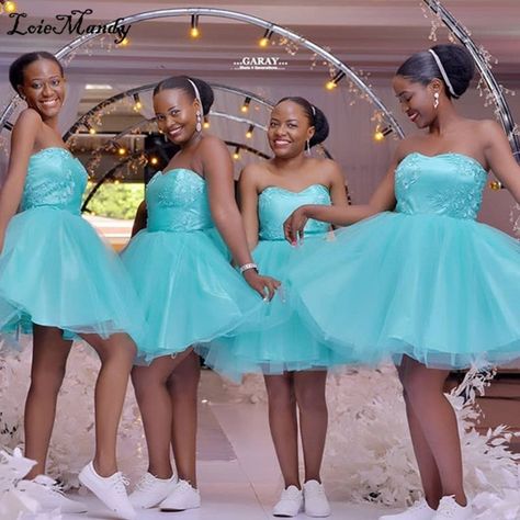 Applique Lace Wedding Party Gowns Backless African Wedding Guest Dress Elegant Wedding Dress For Guest, Short Bridal Party Dresses, Bridesmaid Dresses For Reception, African Wedding Dresses For Bridesmaids, Wedding Maids Dress Designs, Maids Dresses Wedding African, Lace And Short African Dress, Bridesmaids Short Dresses, Bridal Maids Dresses Style