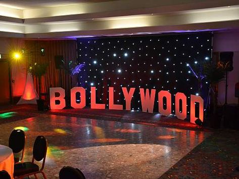 bollywood theme for a college fresher's party Bollywood Night Decor, Bollywood Decorations, Bollywood Theme Party Decoration, Sangeet Decoration Night Indoor, Retro Theme Party Decoration, Bollywood Party Decorations, Freshers Day, Party Lights Indoor, Retro Theme Party