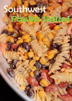 Southwest Pasta Salad Jalapeno Poppers Pasta Salad, Feta Pasta Salad Recipes, Southwest Chicken Pasta Salad, Southwest Pasta Salad Recipes, Cold Dinner Ideas For Hot Days, Noodle Pasta Salad, Salads For Parties, Salad Southwest, Pasta Salad With Chicken